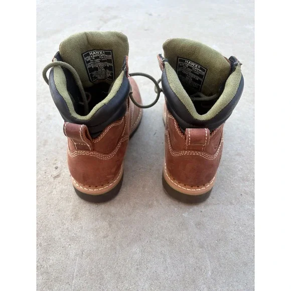 Hawx Women / Men Brown Leather Waterproof Composite Toe Work Boots Size 7B - Picture 5 of 8